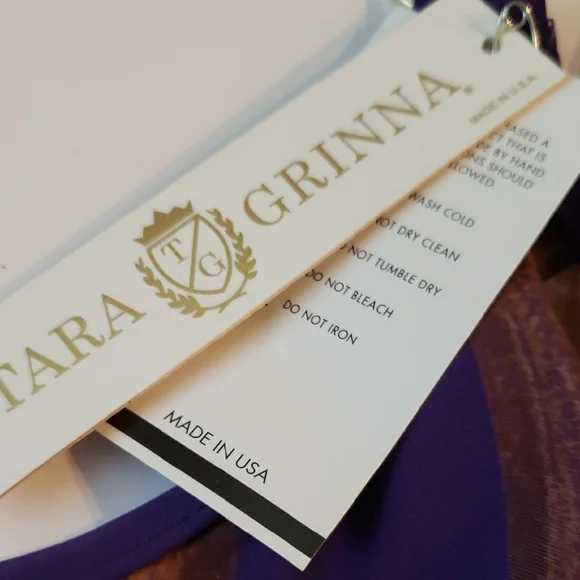 Tara Grinna Patterned Underwire Swim Top with Adjustable Straps 32/36 - Picture 2 of 7